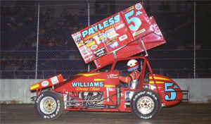 Mark Kinser in his red #5 Payless Hardware ride