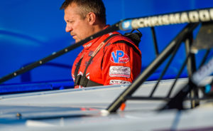 Chris Madden gets ready to race