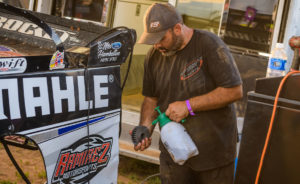 Brett Ladehoff prepares Gustin's Car