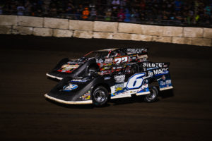 Kyle Larson passes Bobby Pierce for the lead