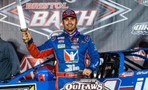 Josh Richards poses in Victory Lane at Bristol
