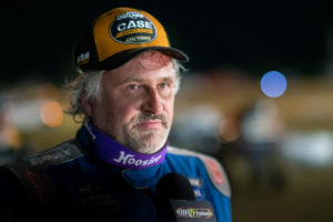 Dennis Erb Jr. gets interviewed in Victory Lane