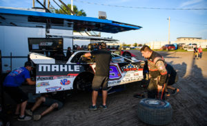 Ryan and Gustin and crew work on Late Model