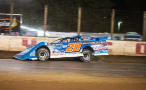 Dennis Erb Jr. battles at Red Cedar Speedway