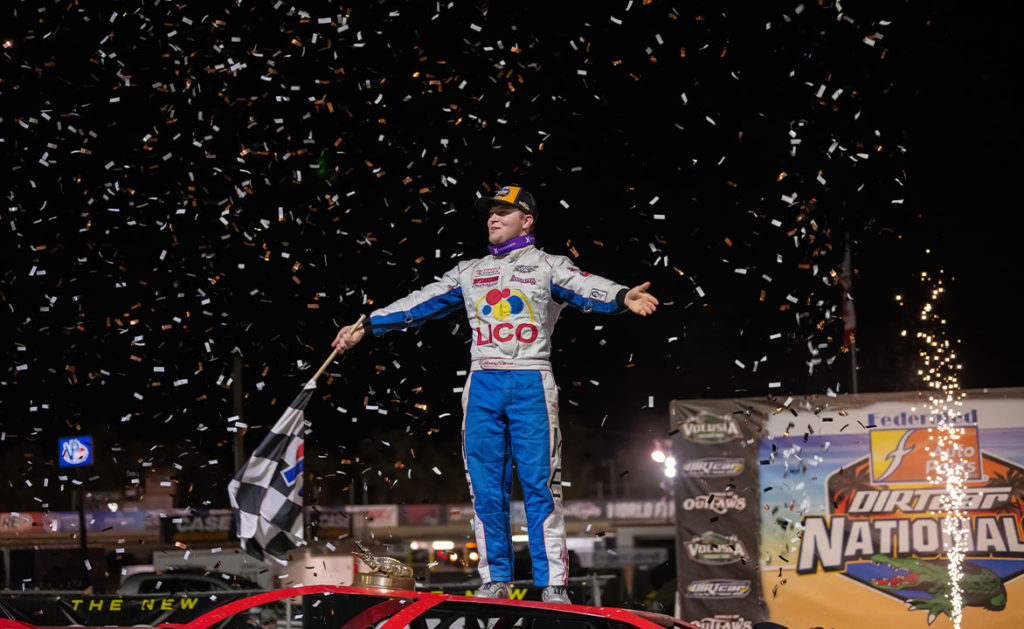 Bobby Pierce celebrates a win