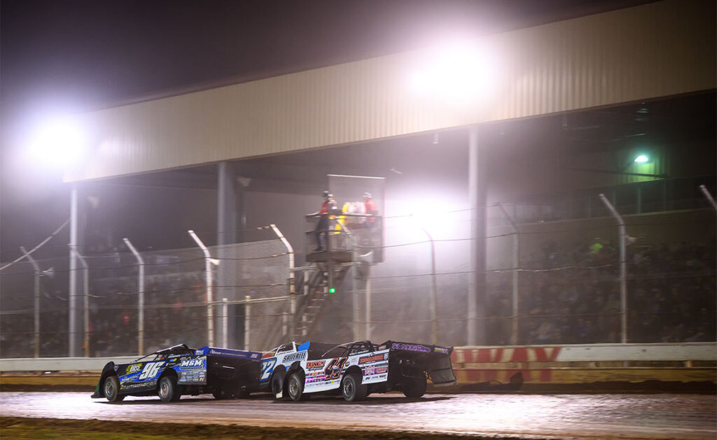 Tanner English, Gregg Satterlee, and Chris Madden battle for the lead