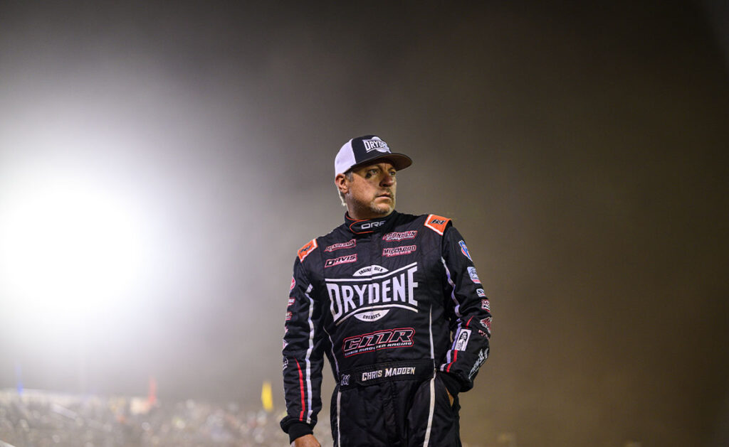 Chris Madden watches racing at Talladega Short Track