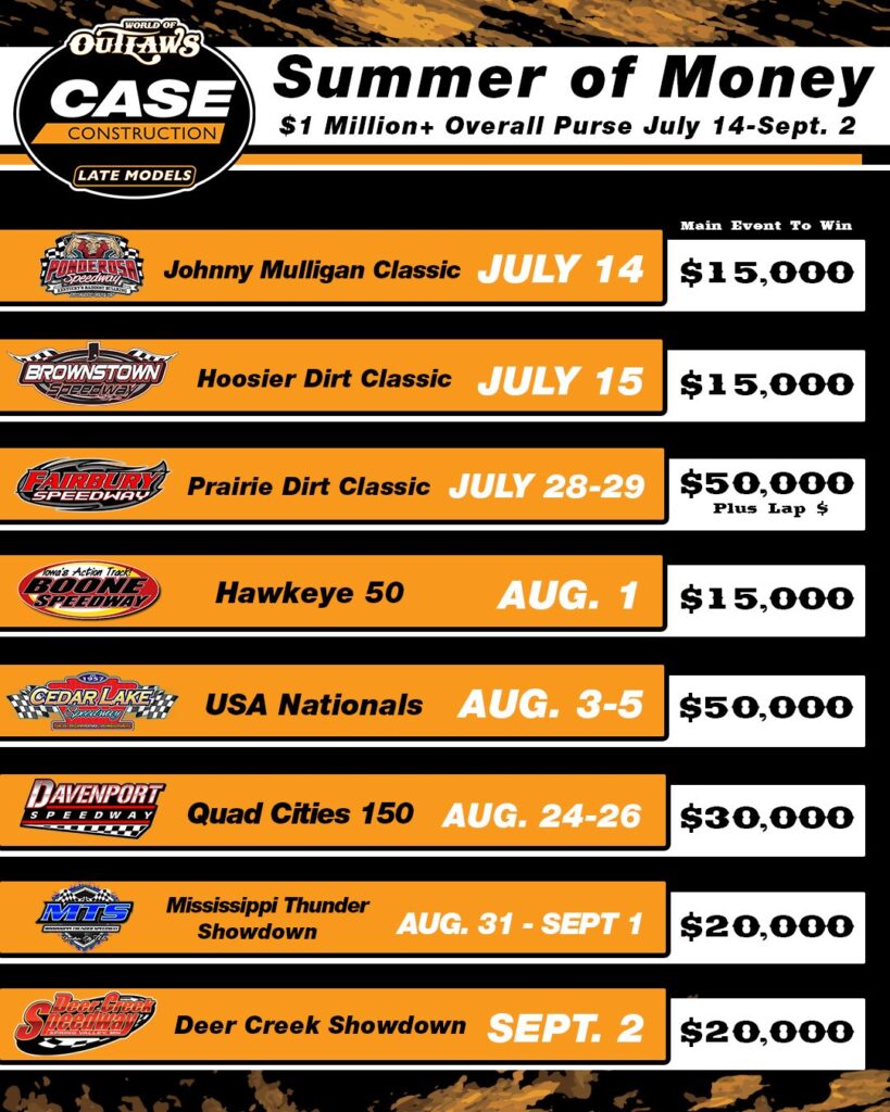 Schedule of events from July 14-September 2