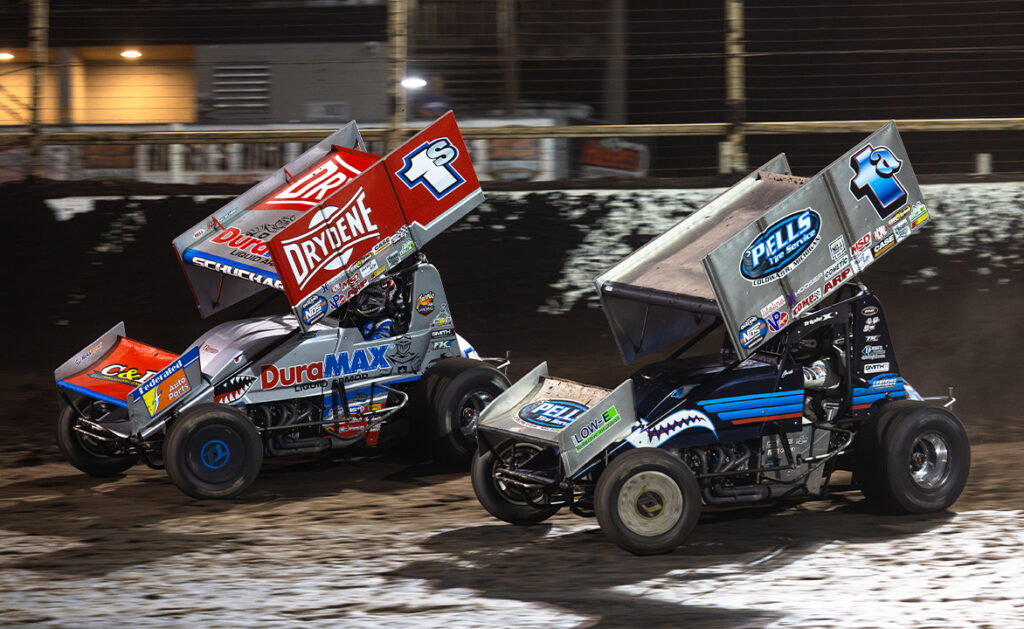 Logan Schuchart and Jacob Allen racing