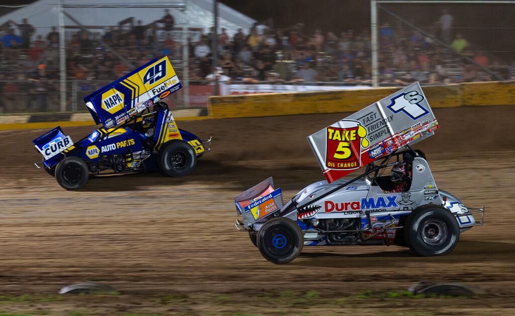 Brad Sweet racing Logan Schuchart at Cedar Lake