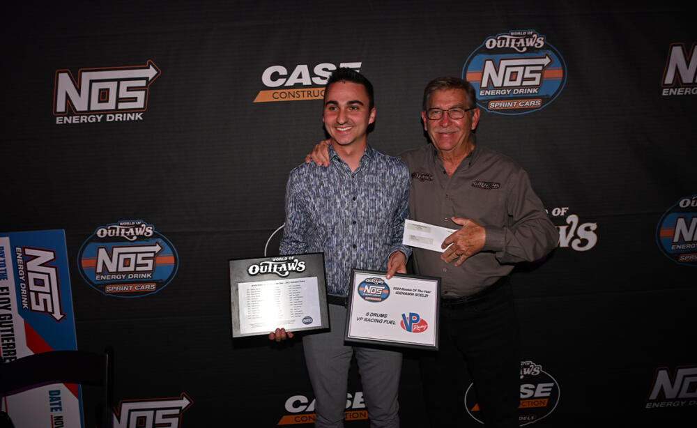 Giovanni Scelzi accepts the Kevin Gobrecht Rookie of the Year Award