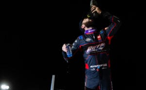 James McFadden celebrates his win with a Shoey