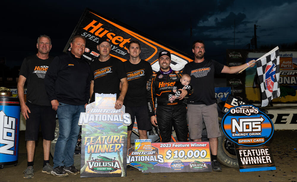 Big Game Motorsports in Victory Lane at Volusia Speedway Park