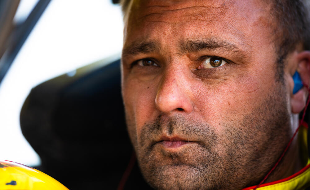 Donny Schatz sits in the Tony Stewart/Curb Agajanian Racing #15