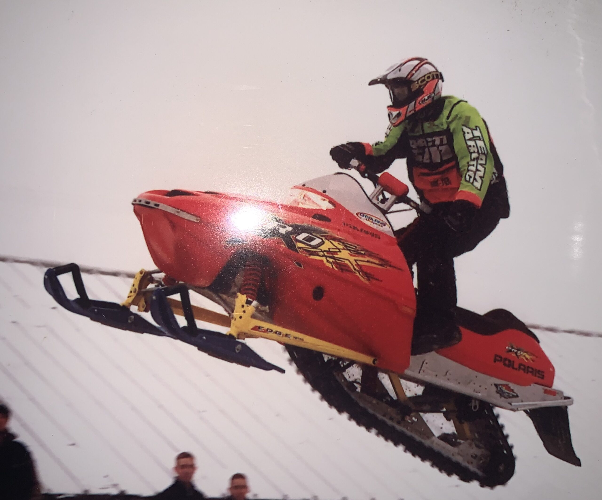 Bill Balog racing his snowmobile