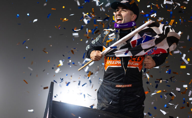David Gravel celebrates with a wing dance