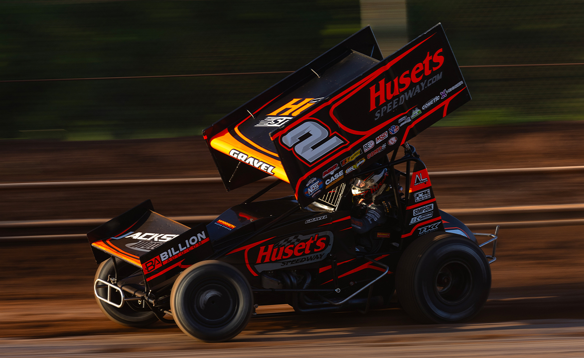 David Gravel driving the Big Game Motorsports #2 at Sharon Speedway