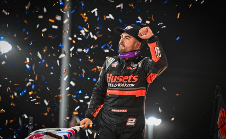 David Gravel celebrates with a wing dance