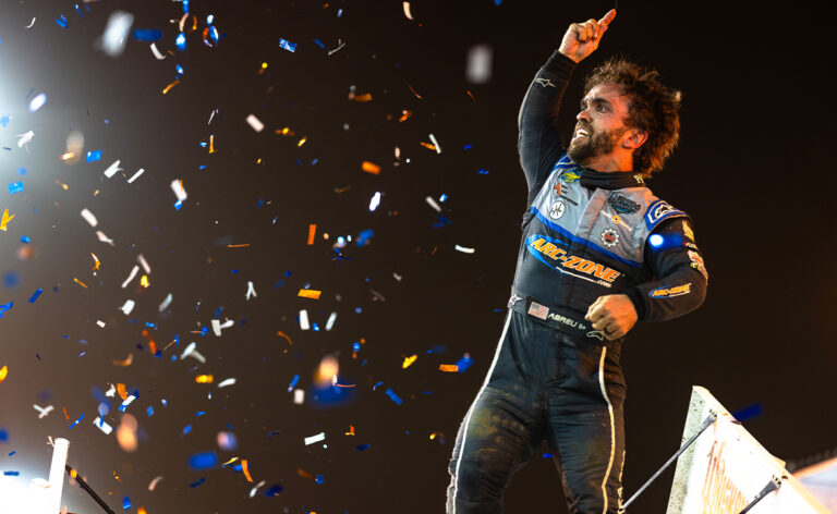 Rico Abreu celebrates Eldora win with a full wing dance