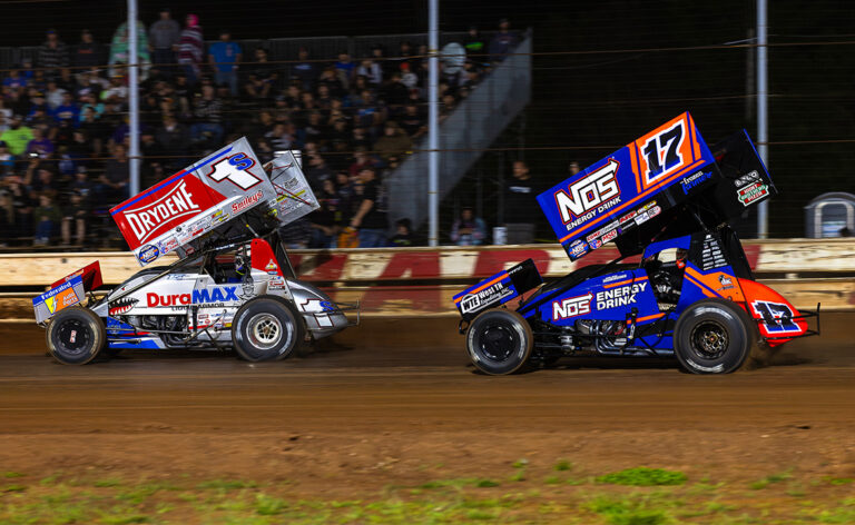 Logan Schuchart races Sheldon Haudenschild