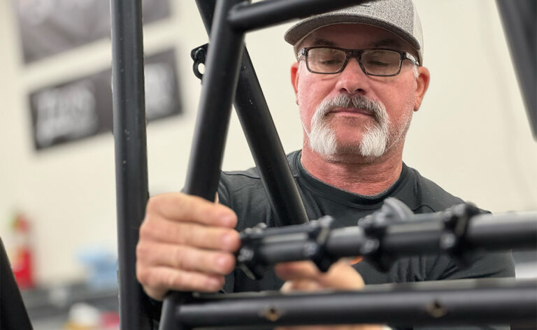 Bob Curtis works on a Sprint Car at the KCP Racing shop