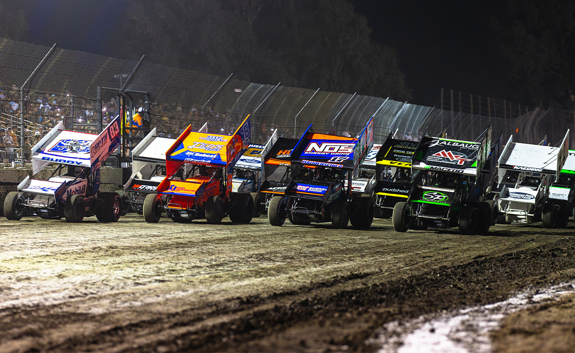 World of Outlaws Sprint Car Four Wide