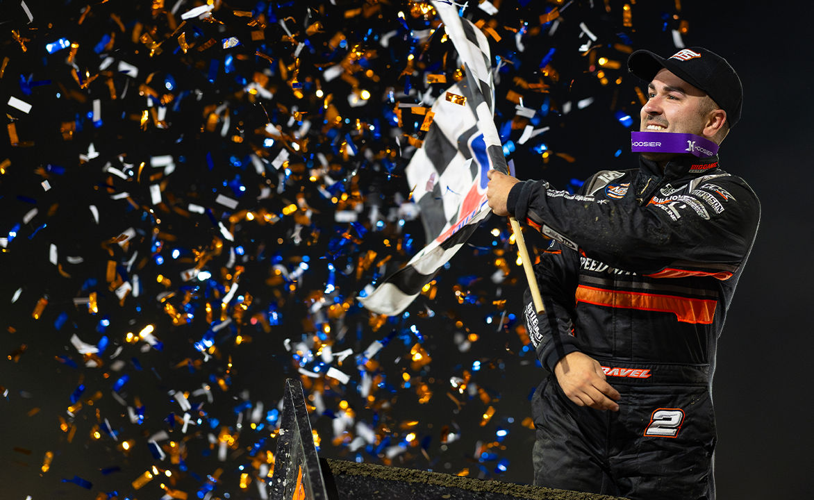 David Gravel celebrates with a wing dance