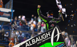 Carson Macedo celebrates a victory