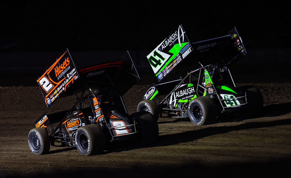 David Gravel racing next to Carson Macedo