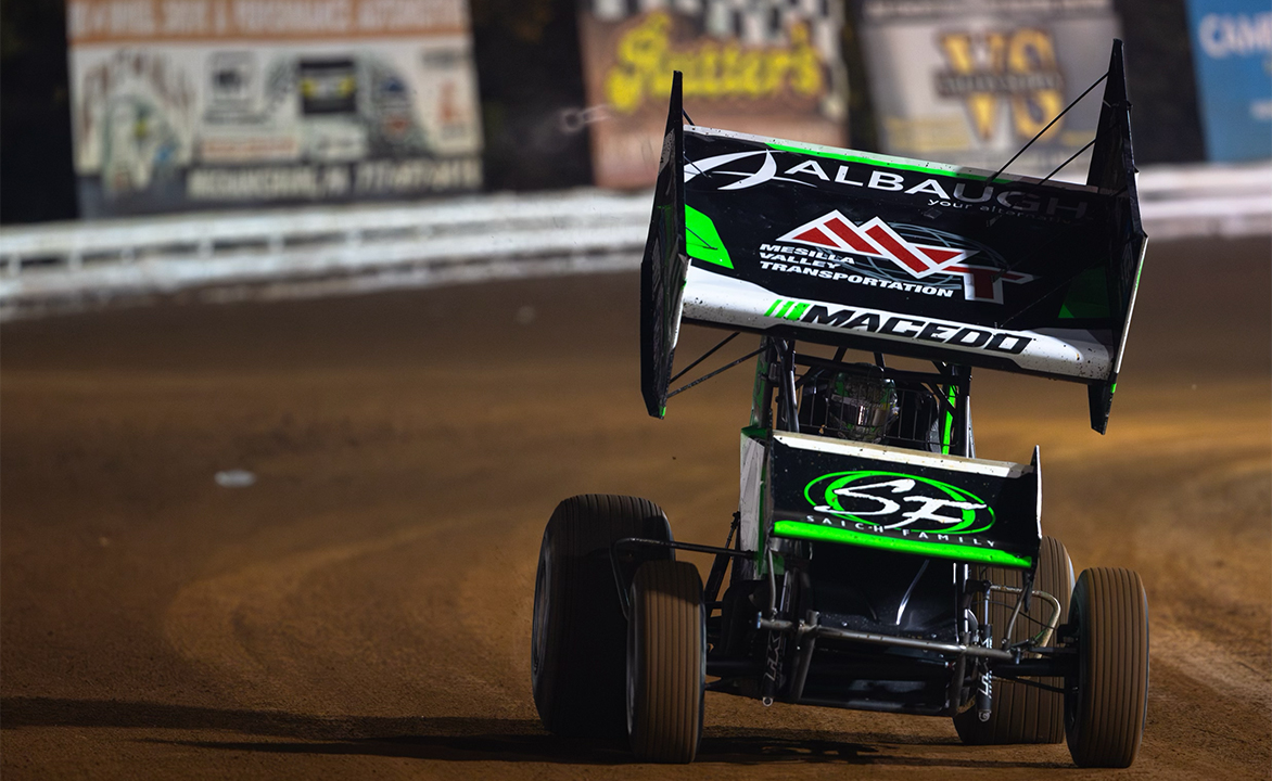 Carson Macedo driving at Williams Grove
