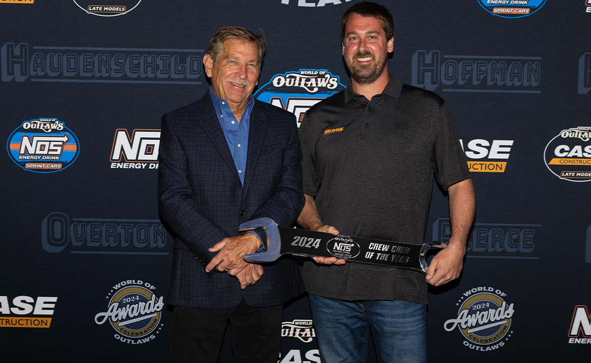 Cody Jacobs accepting the Crew Chief of the Year Award