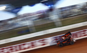 David Gravel driving at The Dirt Track at Charlotte