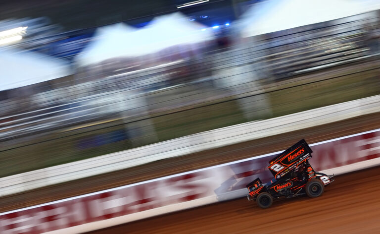 David Gravel driving at The Dirt Track at Charlotte
