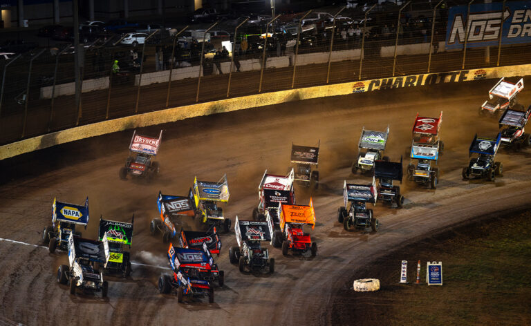 Sprint Cars take the green flag for a Feature at Charlotte