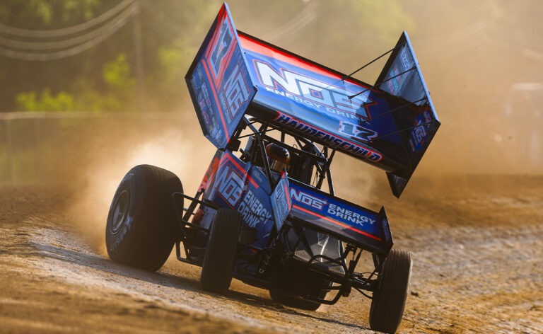 Sheldon Haudenschild driving the NOS Energy Drink No. 17