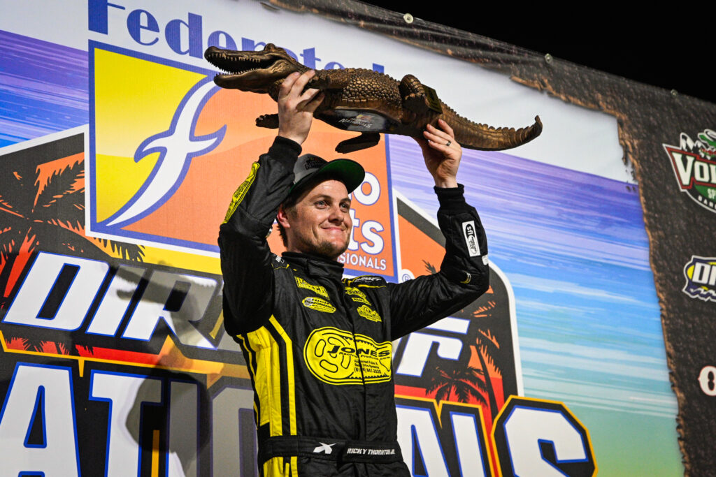 Ricky Thornton Jr. hoisting Big Gator