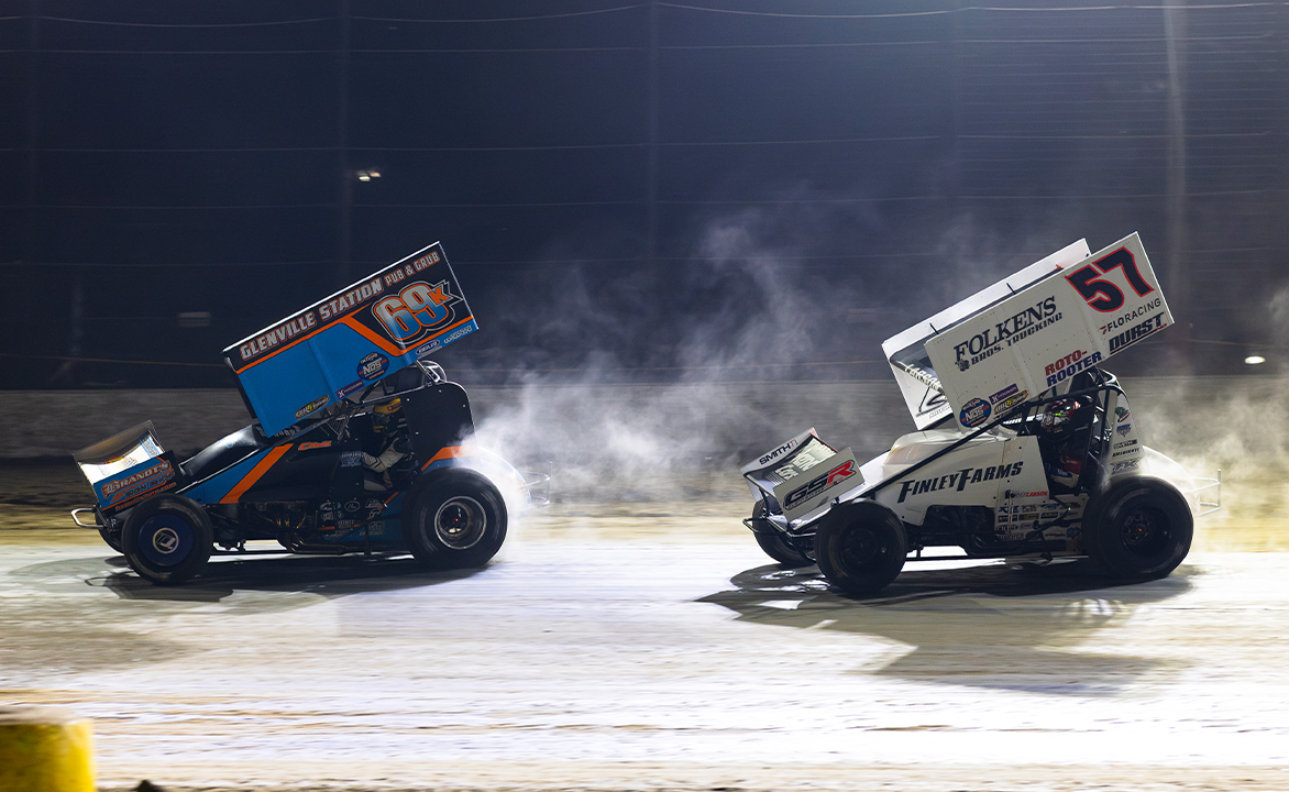 Christopher Bell races ahead of Kyle Larson