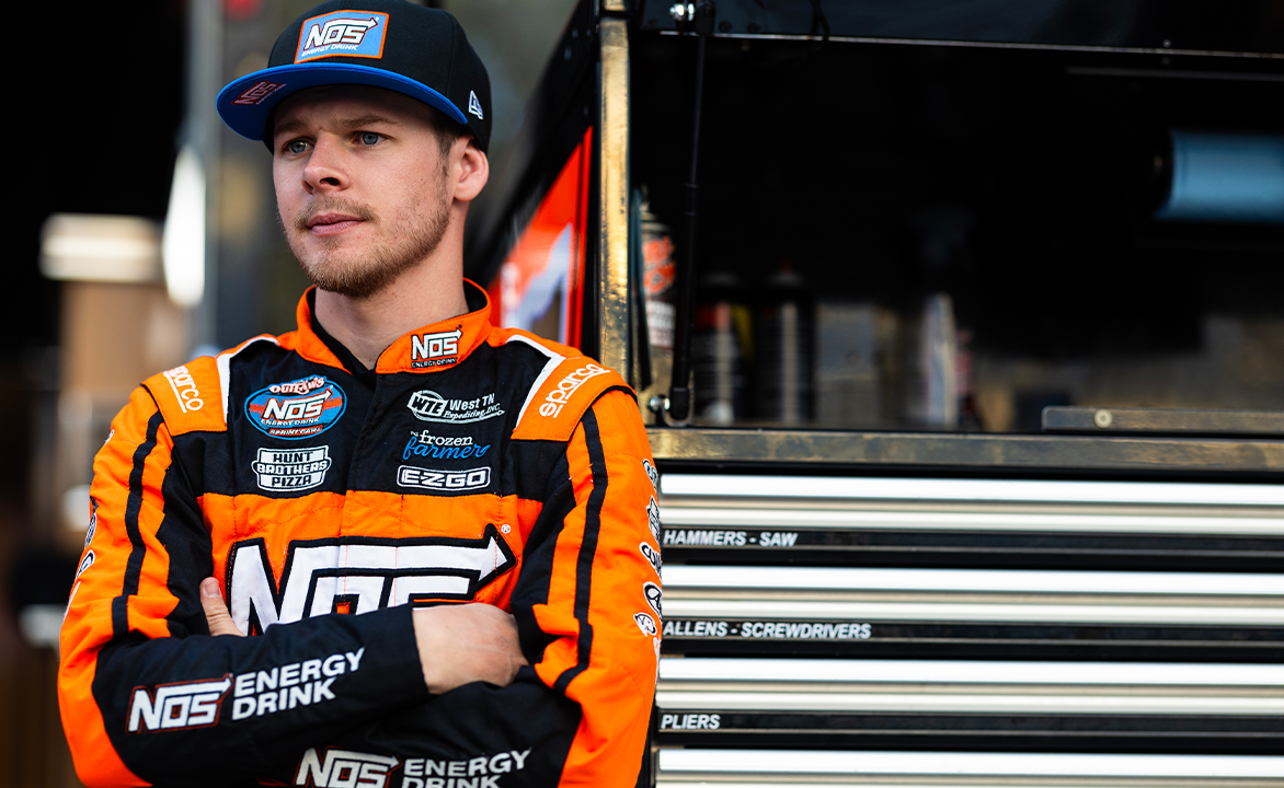 Sheldon Haudenschild in his fire suit