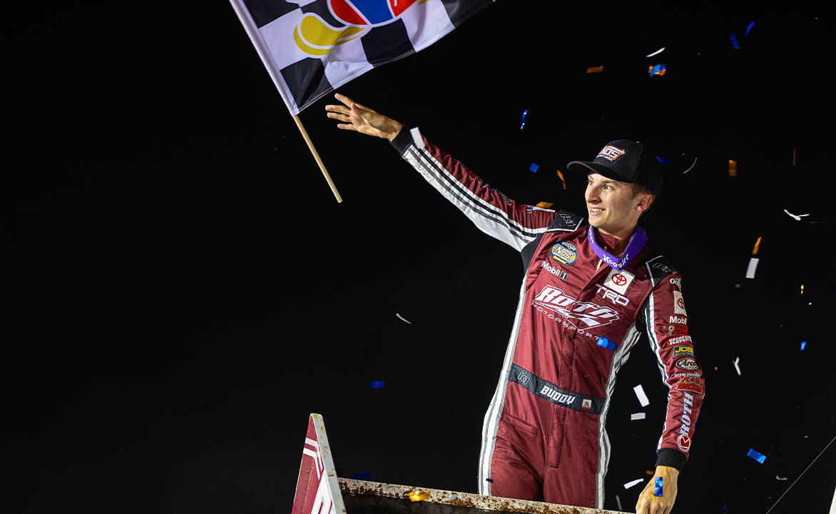 Buddy Kofoid celebrates with a wing dance
