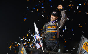 David Gravel celebrates with a wing dance