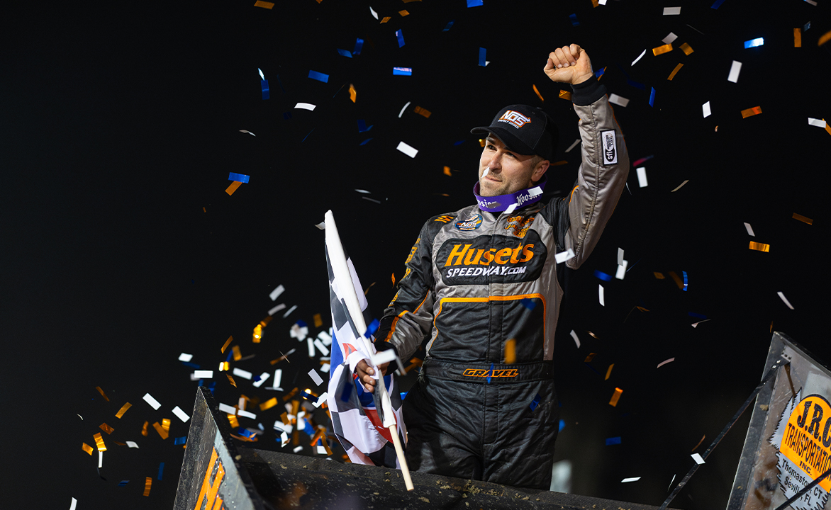 David Gravel celebrates with a wing dance