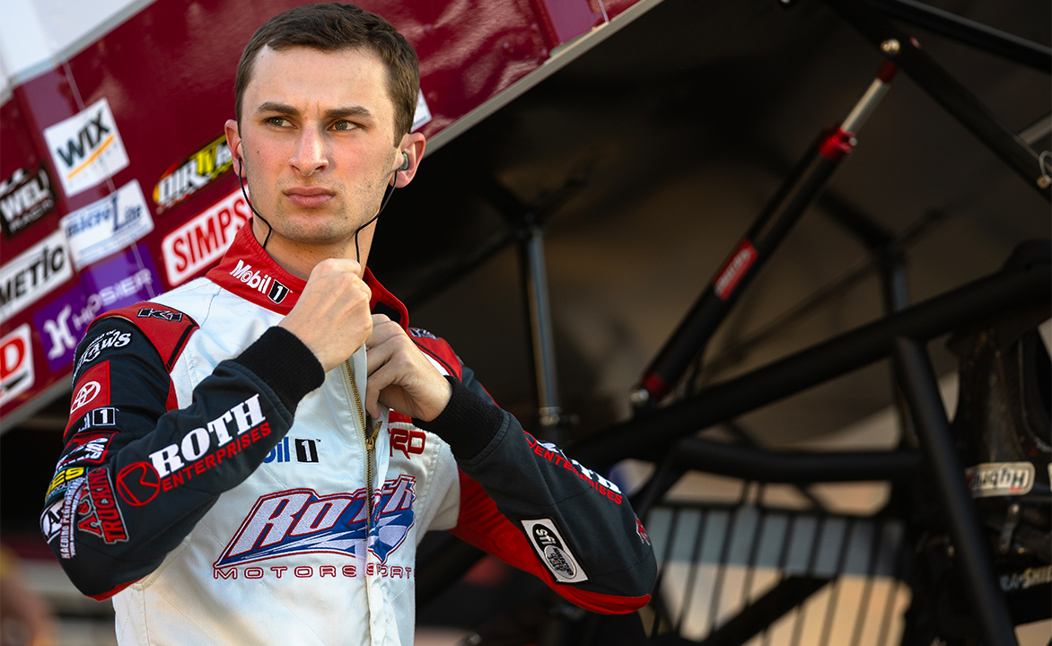 Buddy Kofoid stands by the Roth Motorsports Sprint Car