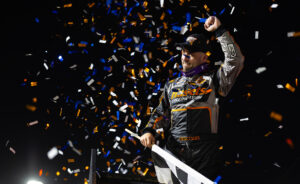 David Gravel celebrates with a wing dance