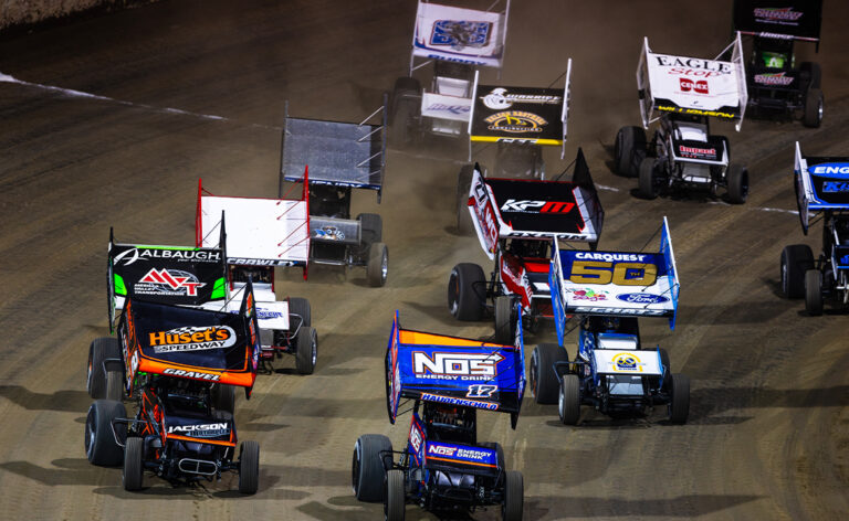 The World of Outlaws Sprint Cars racing at Eldora