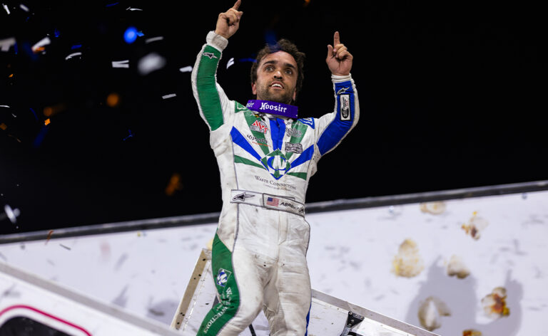 Rico Abreu celebrates win at Knoxville