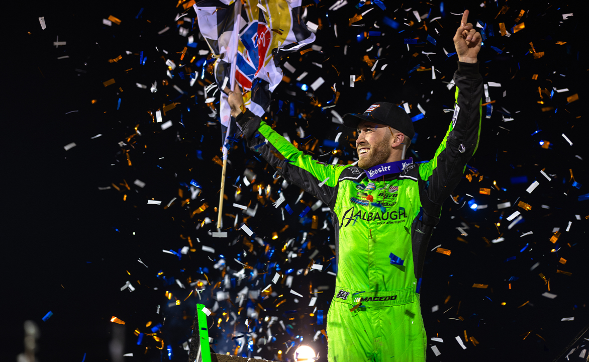 Carson Macedo celebrating