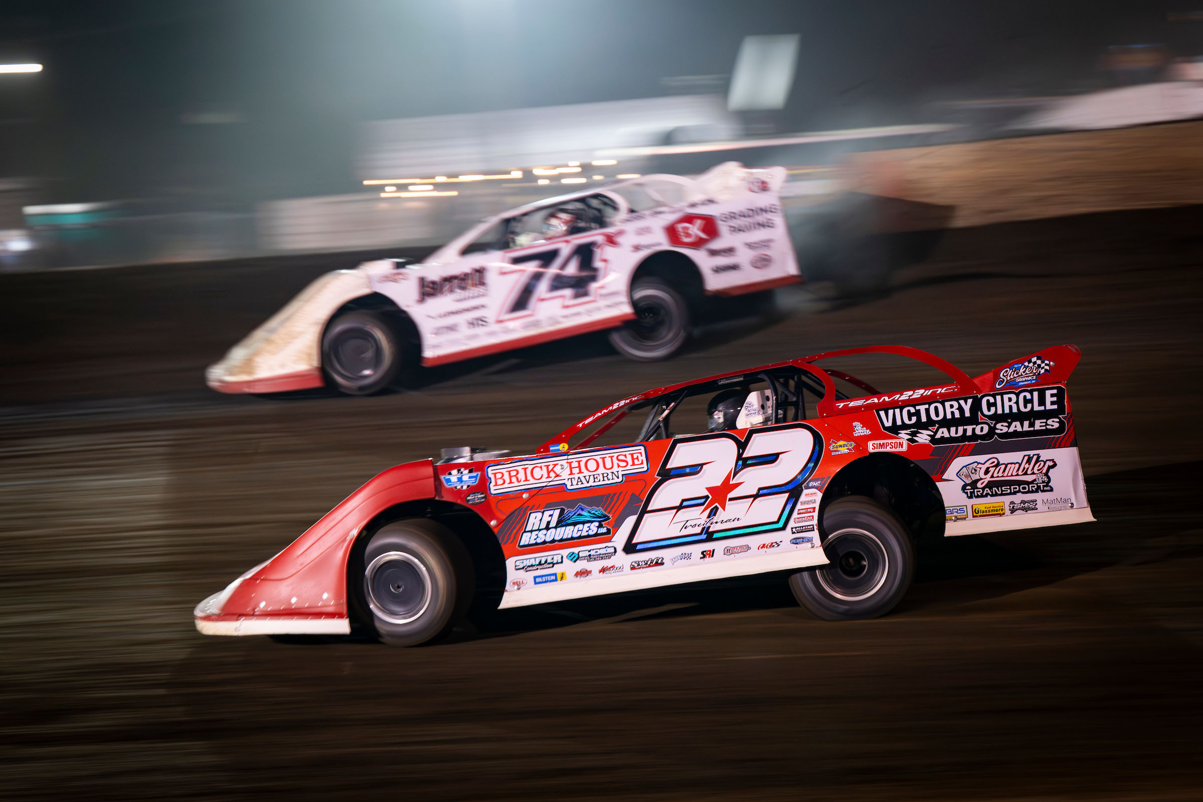 Troutman and Dotson racing side by side