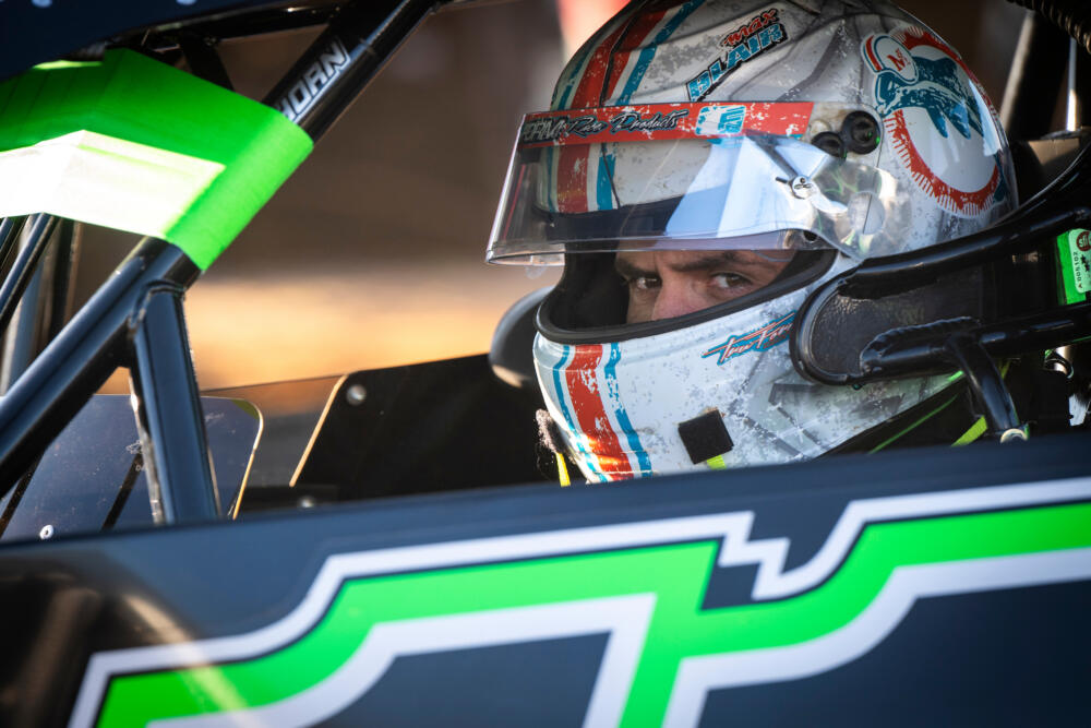 Max Blair sitting in car