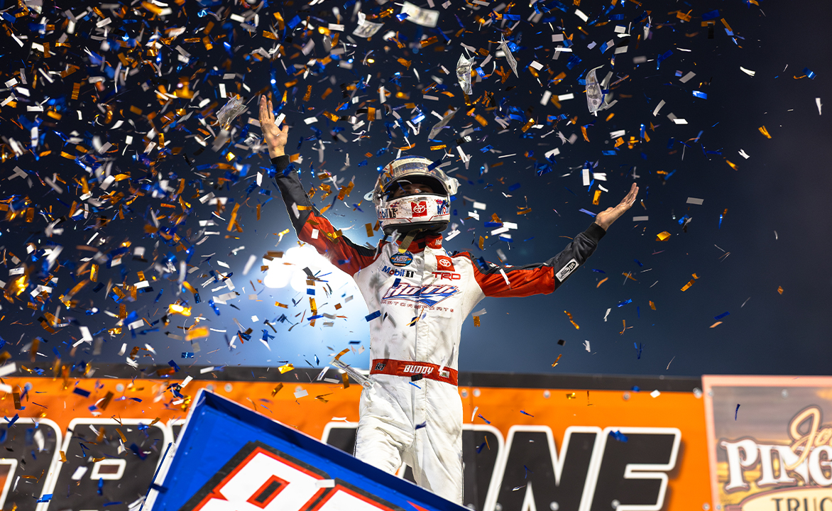 Buddy Kofoid celebrates his 2024 Huset's win