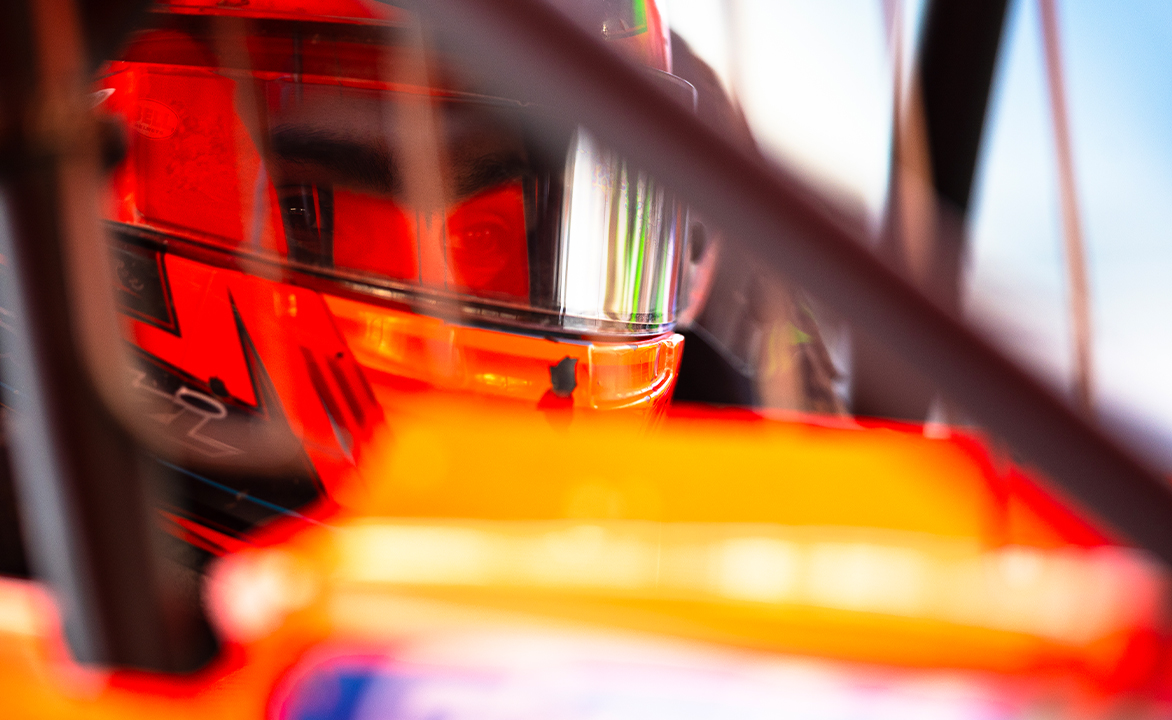 Giovanni Scelzi sitting in the KCP Racing Sprint Car